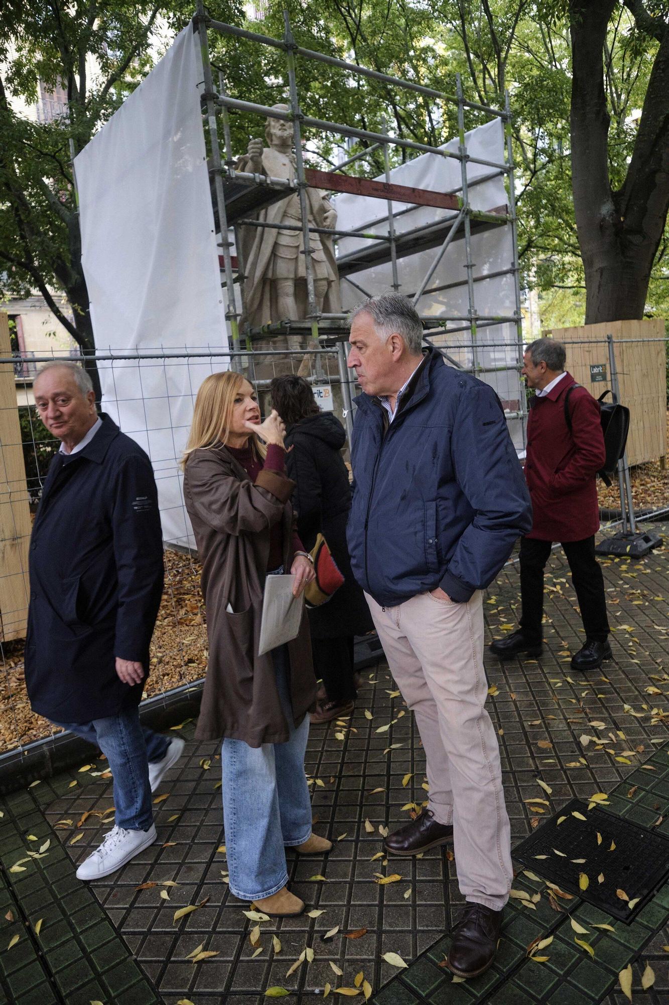 Las primeras estatuas se trasladarán de Sarasate a la Taconera la próxima semana