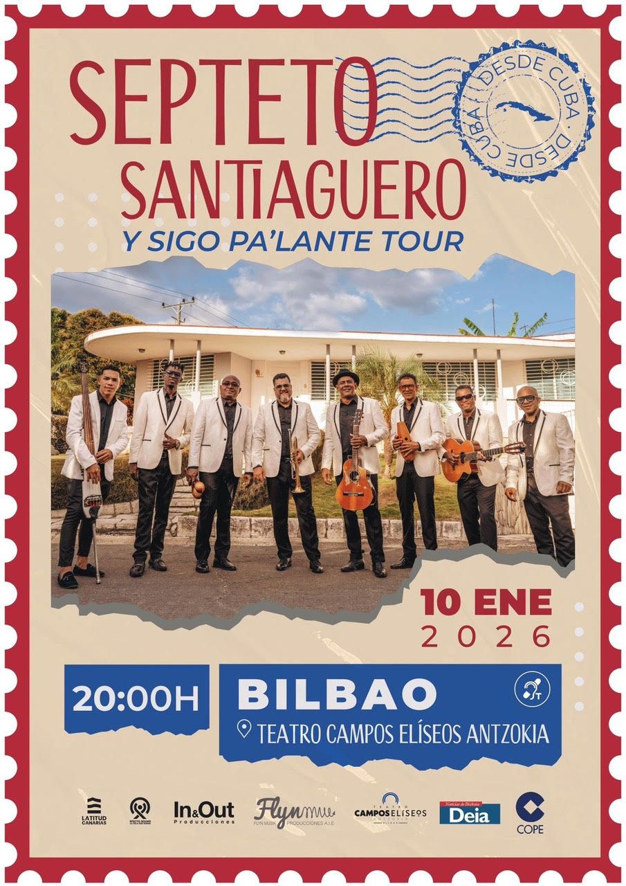 Cartel del concierto del Septeto Santiaguero en Bilbao