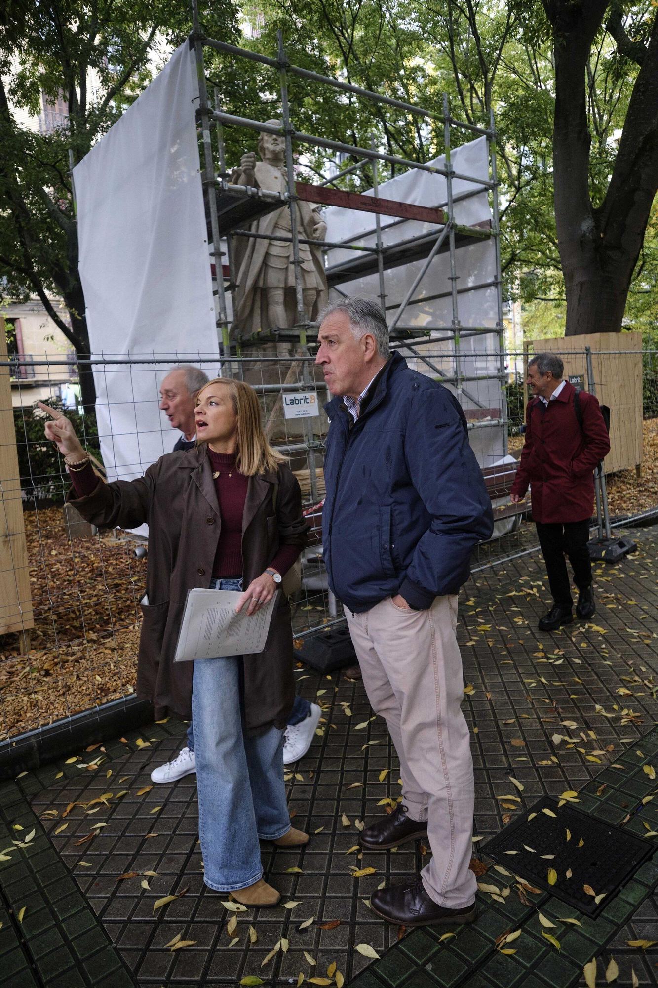 Las primeras estatuas se trasladarán de Sarasate a la Taconera la próxima semana