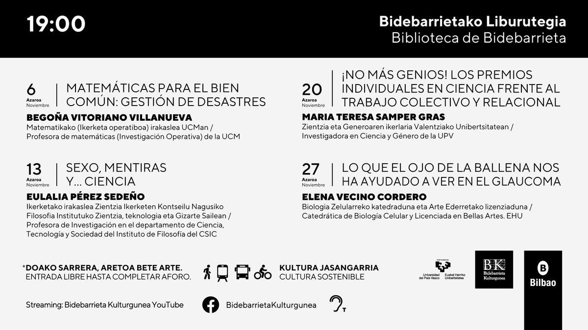 La programación contará con un selecto plantel de mujeres expertas en ciencia