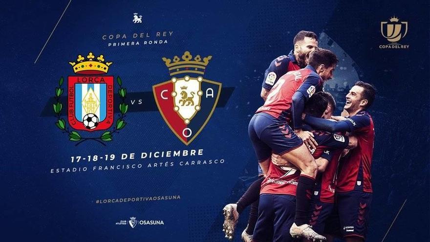 Osasuna se verá las caras con el Lorca Deportiva en primera ronda de Copa del Rey.