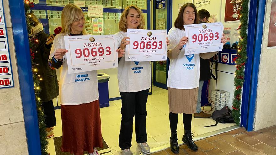 Lotería de Navidad en Gipuzkoa: 19 décimos del tercer premio (90.693) dejan casi un millón de euros en Zumaia y Arrasate