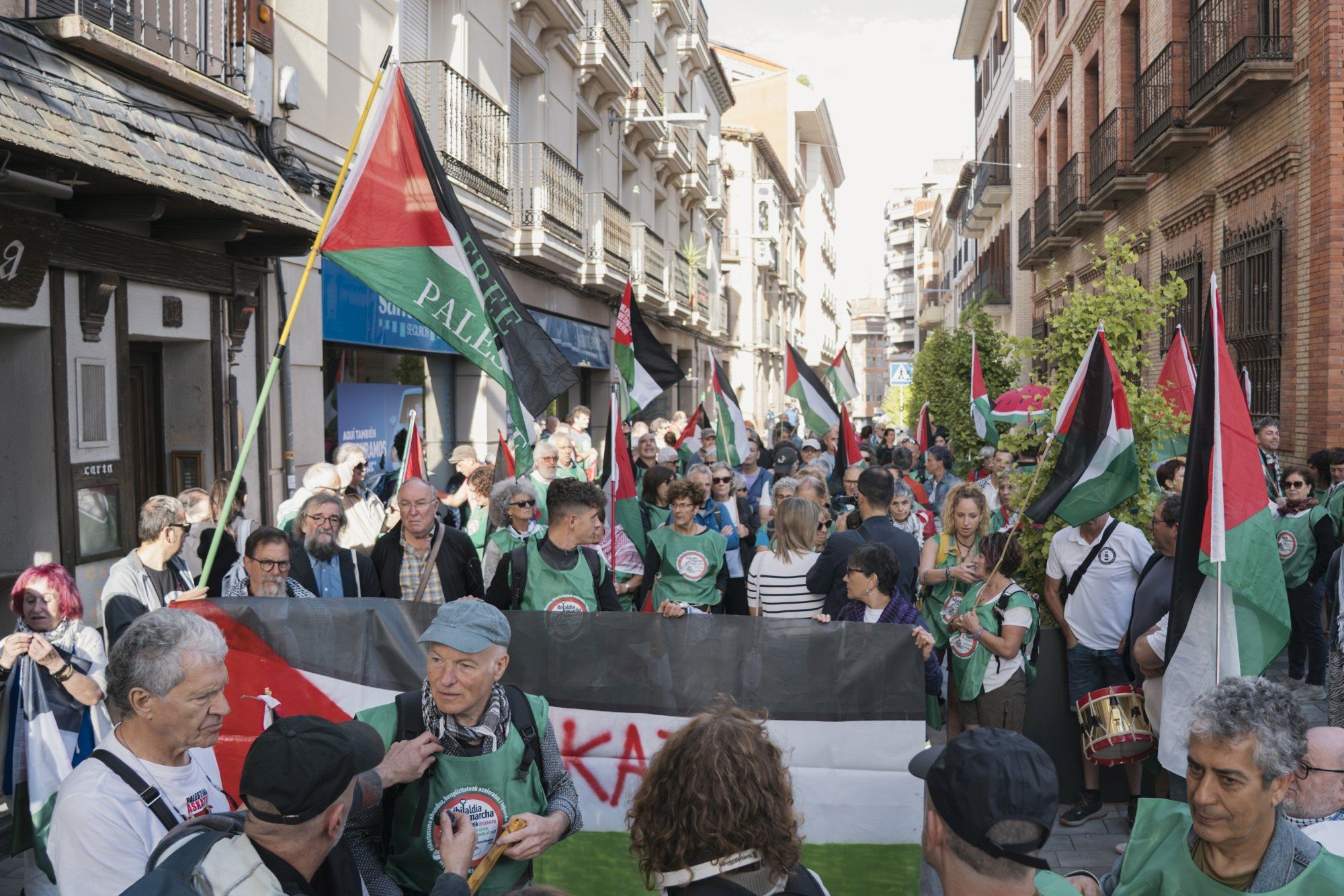 Fotos de la marcha pro Palestina &#039;Ibaitik Itsasora&#039; en Tudela