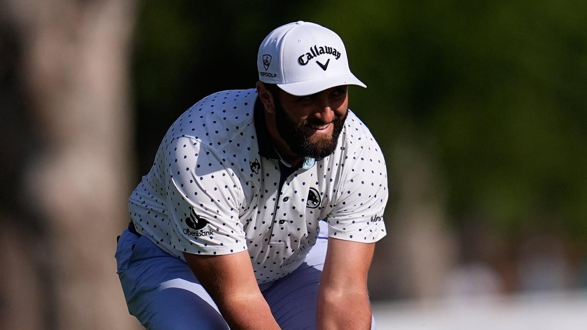 Jon Rahm lamenta un golpe errado ayer en el Club de Campo Villa de Madrid.