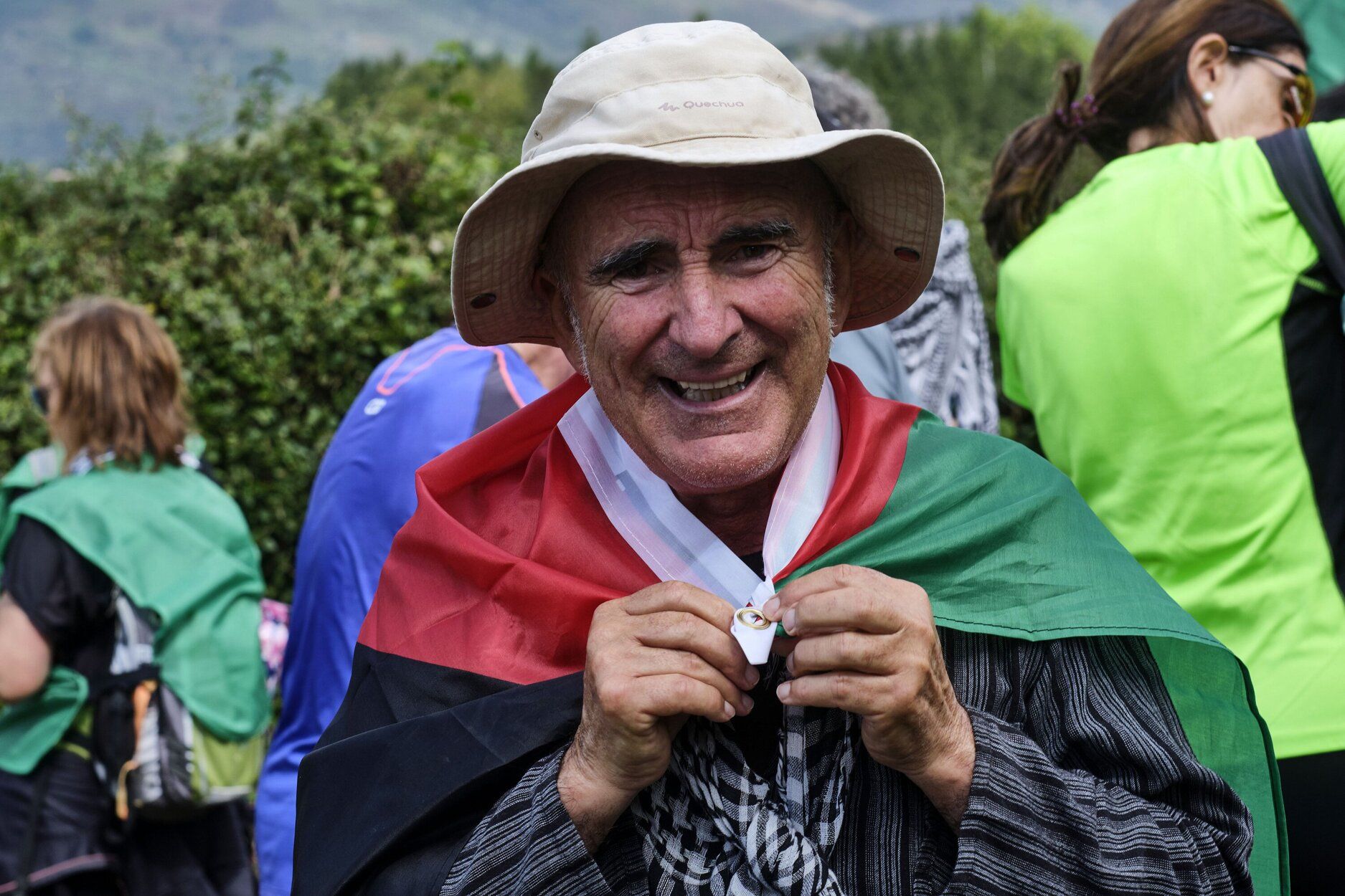 Fotos de la séptima etapa de la marcha propalestina por Navarra, desde Eltzaburu hasta Doneztebe