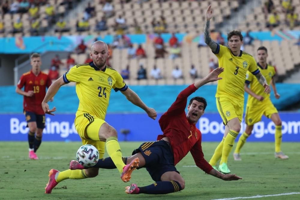 Imágenes del partido España-Suecia de la Eurocopa.