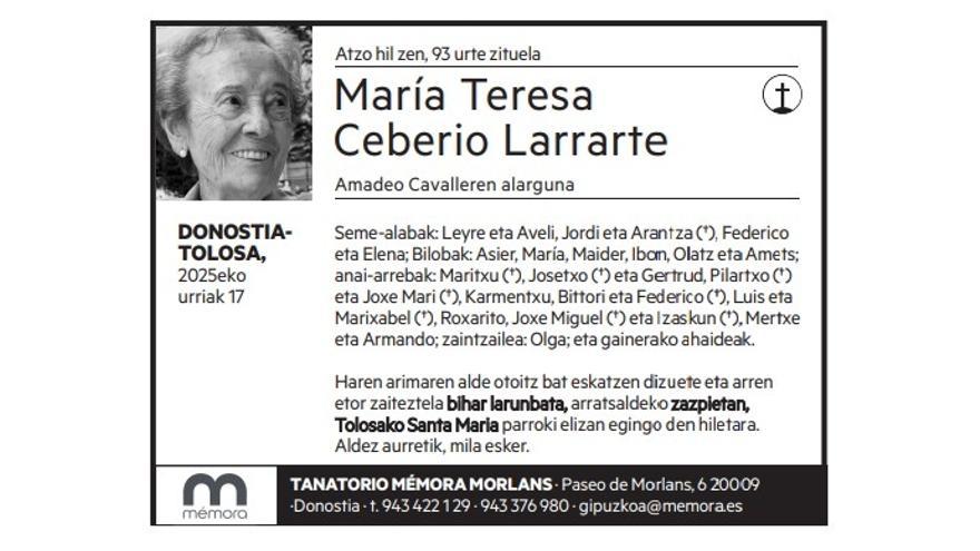 María Teresa Ceberio Larrarte