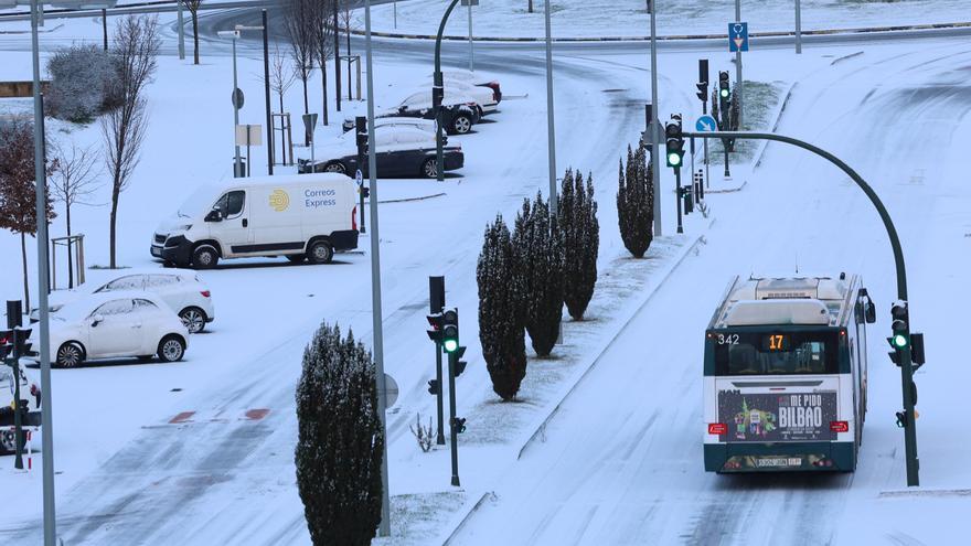 El temporal de nieve tiñe de blanco Navarra y obliga a cortar la A-15 más de 2 horas