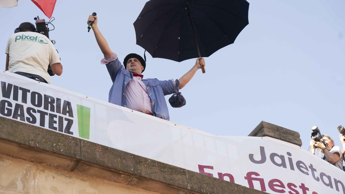 Celedón, el año pasado tras llegar a la balconada.