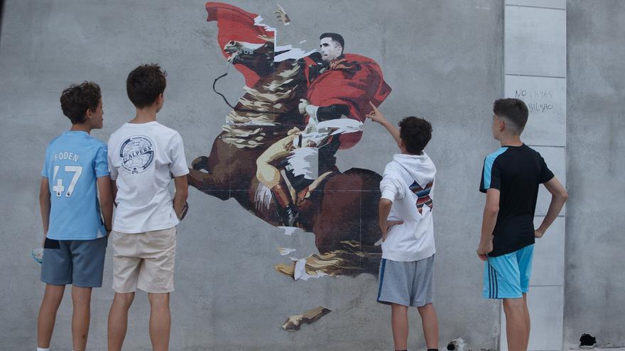 Vandalizan el mural de Areso a caballo realizado por LKN