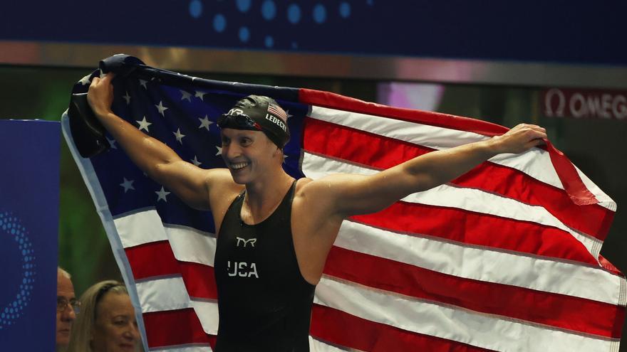 Ledecky, sin rival en los 1.500, ya solo está por detrás de Phelps