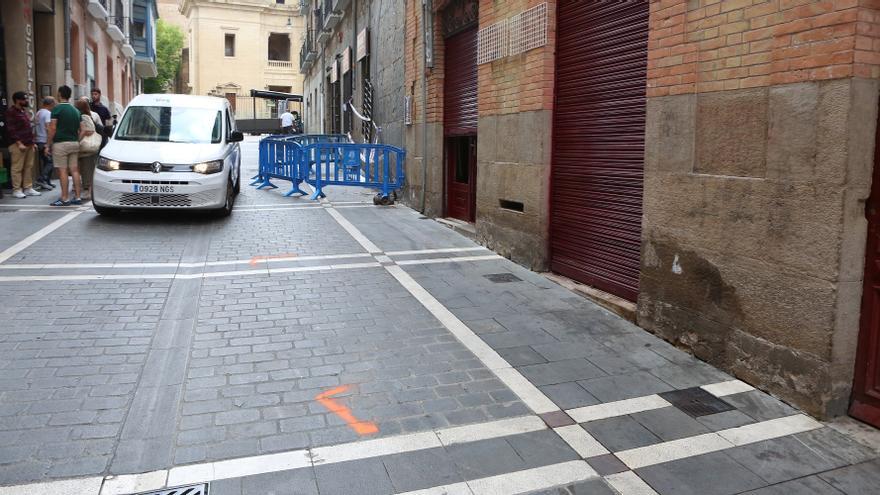 Imágenes del día después en el lugar del atropello en la calle Navarrería