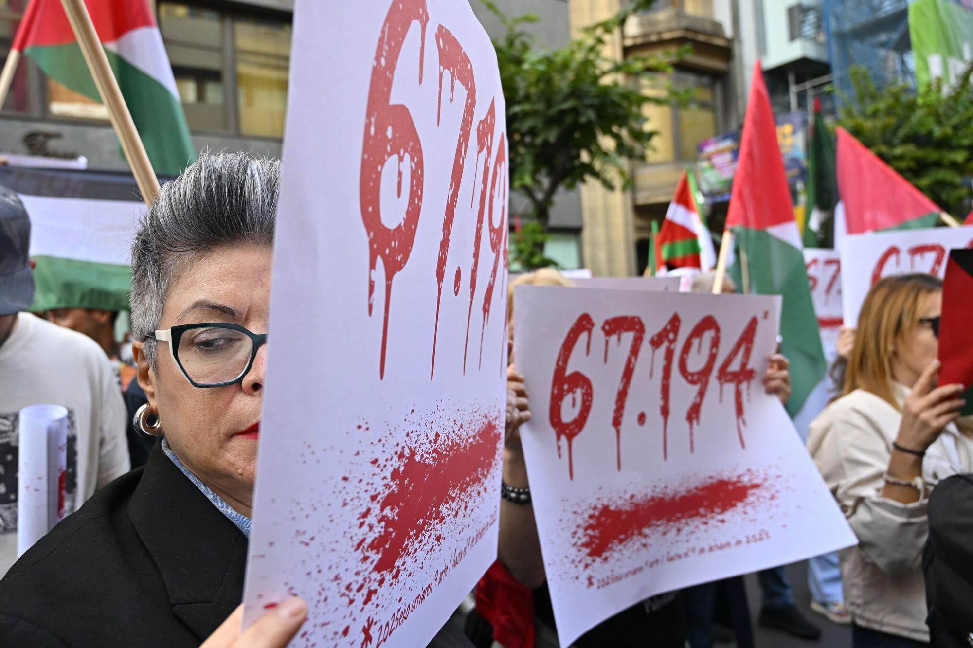 Miles de personas se manifiestan en Bilbao en apoyo al pueblo palestino