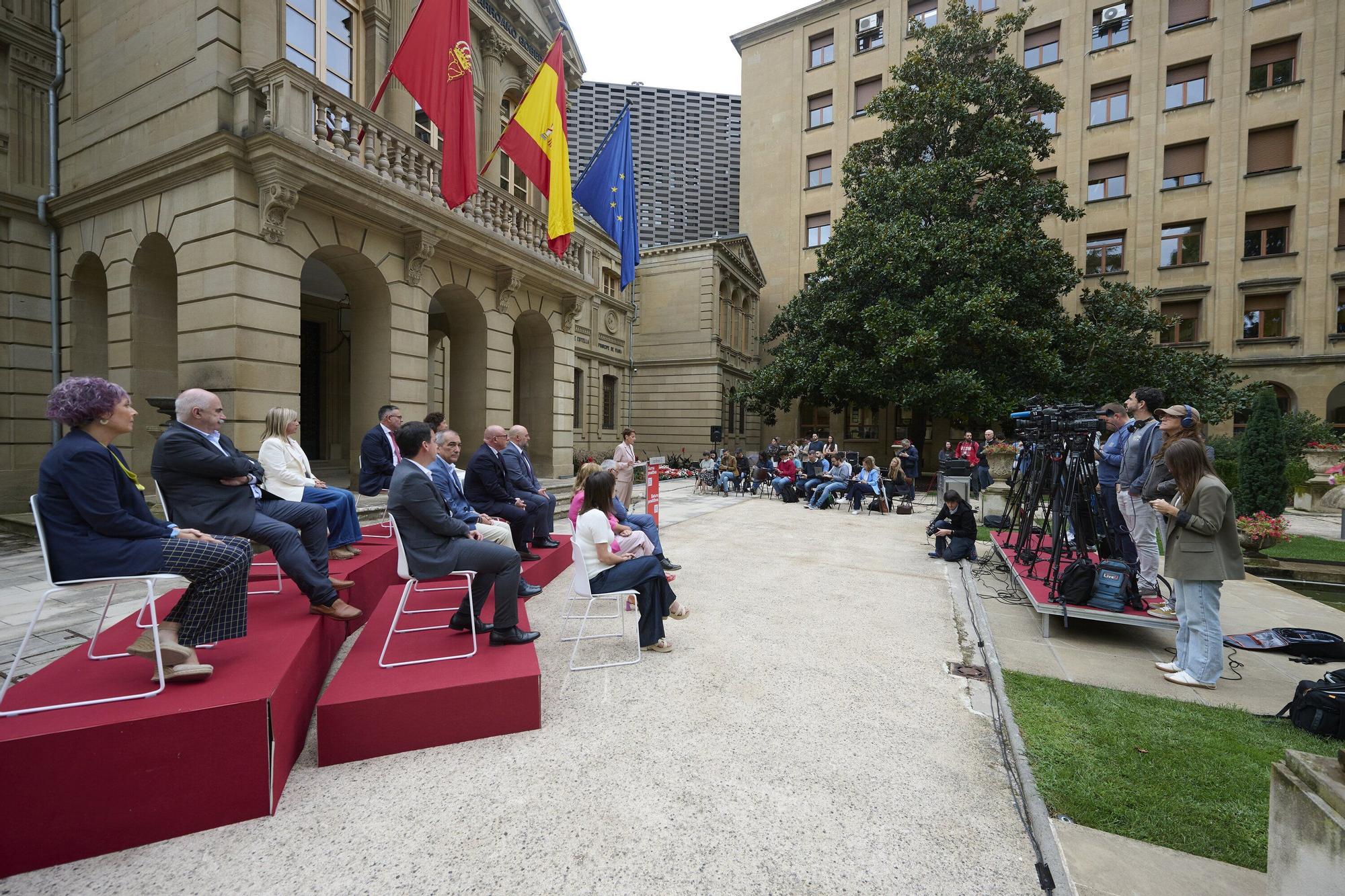 Rueda de prensa de María Chivite en la presentación del balance de mitad de legislatura