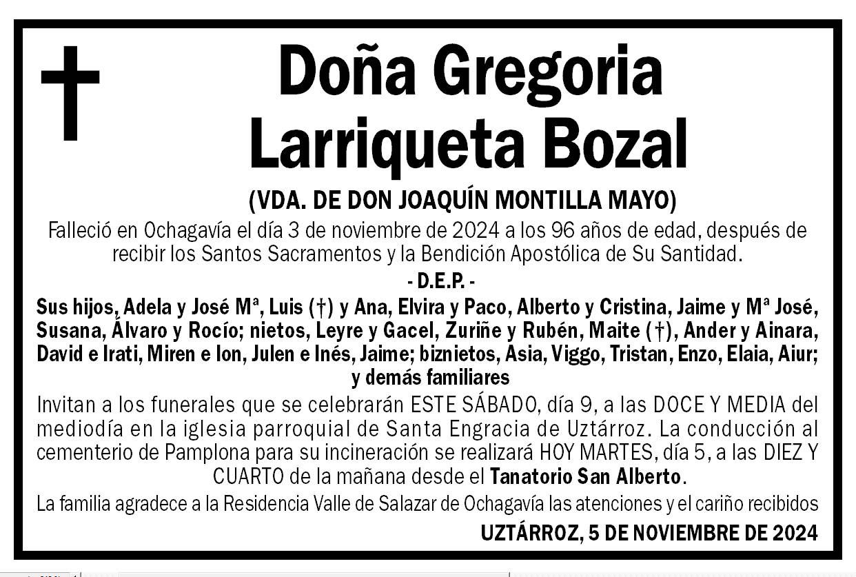 Gregoria Larriqueta Bozal