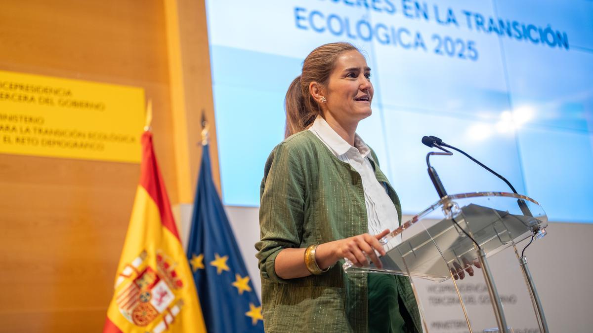 La vicepresidenta tercera y ministra para la Transición Ecológica, Sara Aagesen, ayer en un acto.