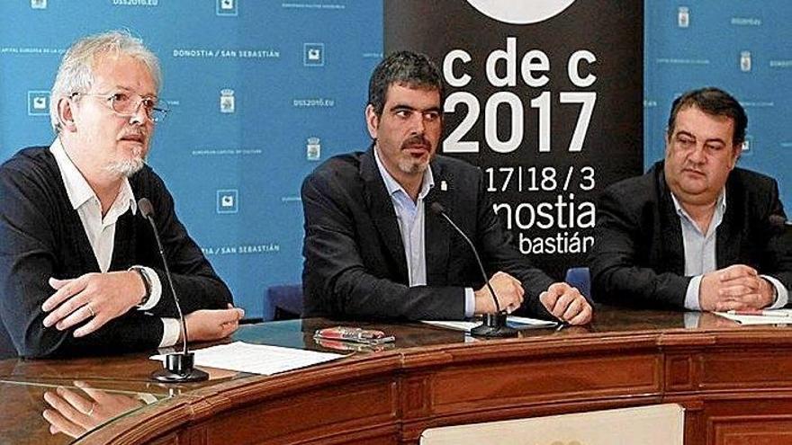 Guille Viglione, Eneko Goia y Ernesto Gasco, ayer.