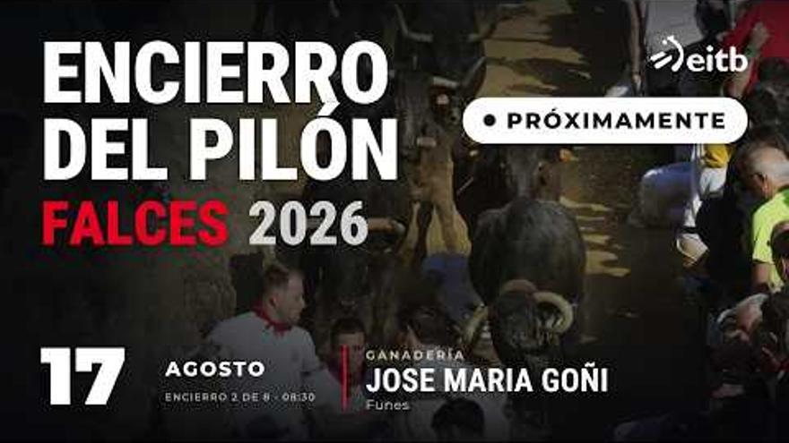 En directo, segundo encierro del Pilón de Falces 2026