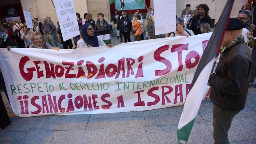 Pamplona se vuelve a concentrar contra la guerra de Gaza