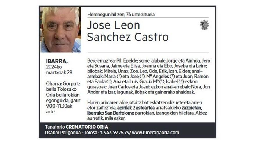 JOSE LEON SANCHEZ CASTRO