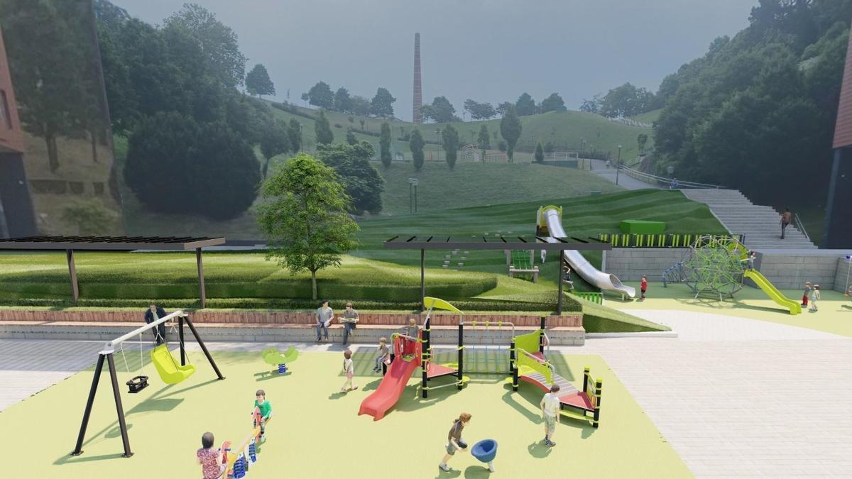 Los juegos infantiles de la Plaza del Gas incluirán columpios para todas las edades