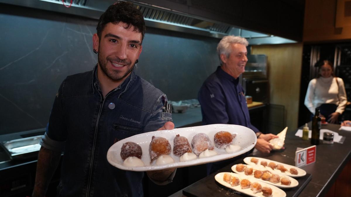 Iván Álvarez Iturbe estuvo detrás de los fogones durante el showcooking &#039;Navidad Eusko Label by Fernando Canales&#039;.