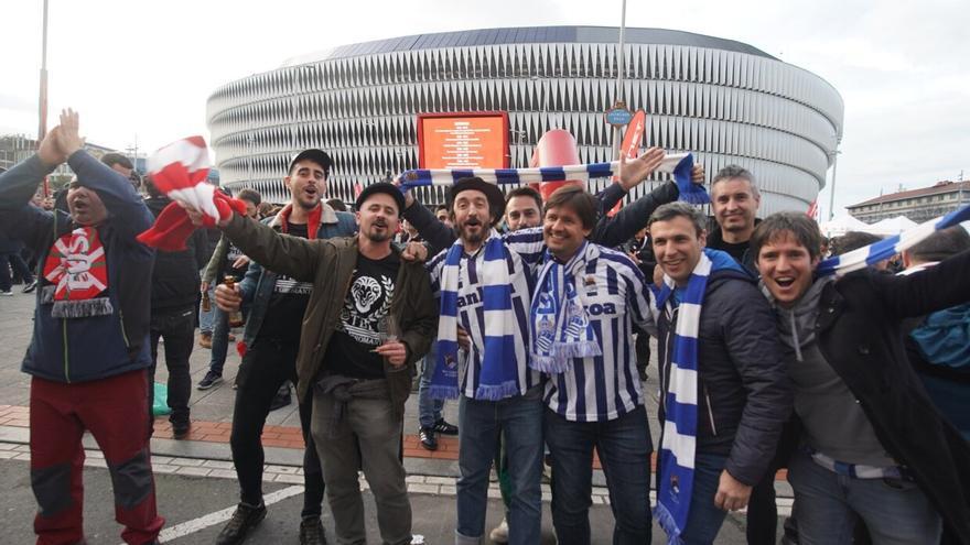 📸 La afición de la Real se deja notar en Bilbao