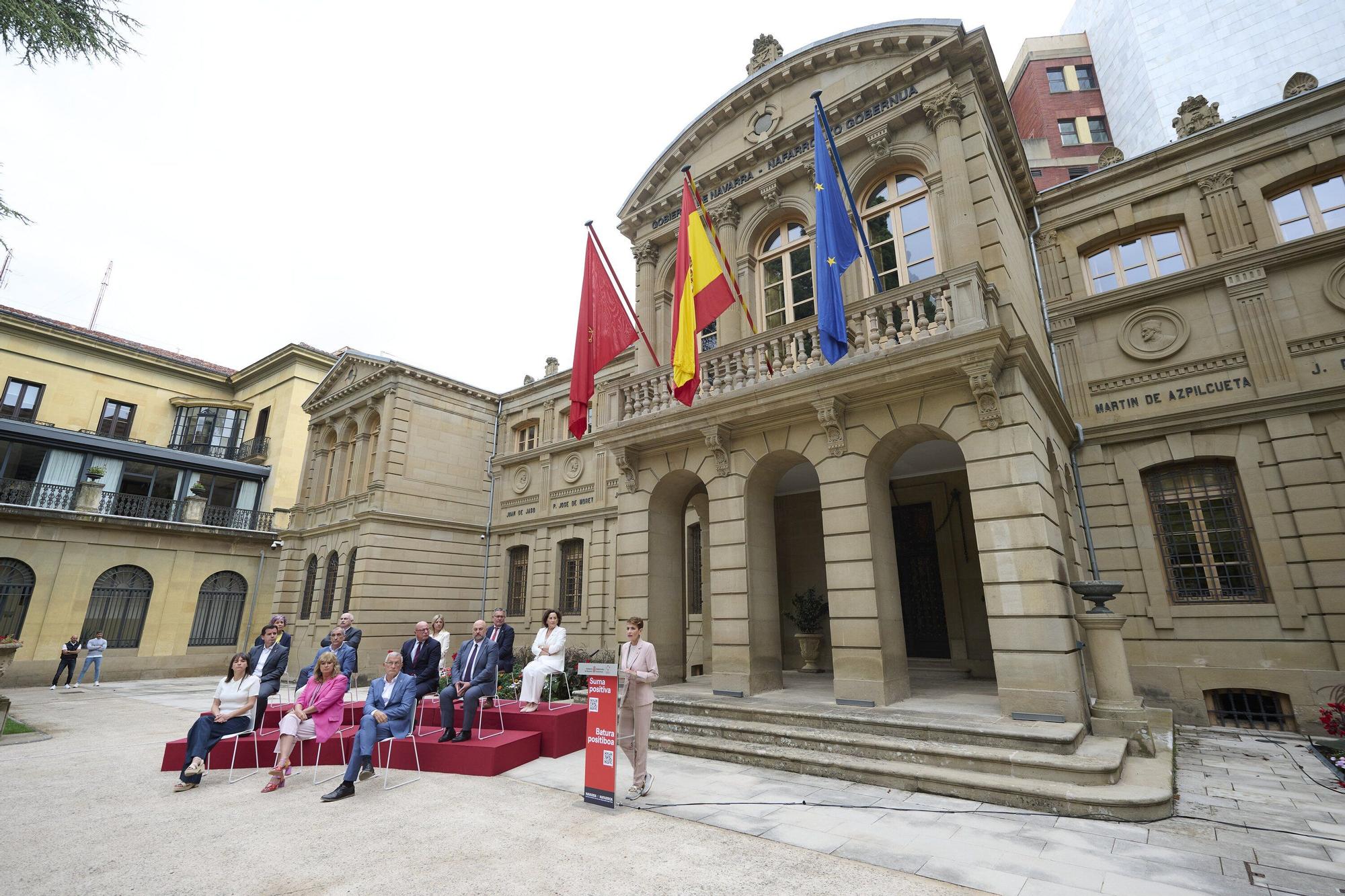 Rueda de prensa de María Chivite en la presentación del balance de mitad de legislatura