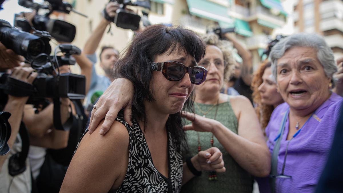 Juana Rivas, llegando al punto de encuentro familiar