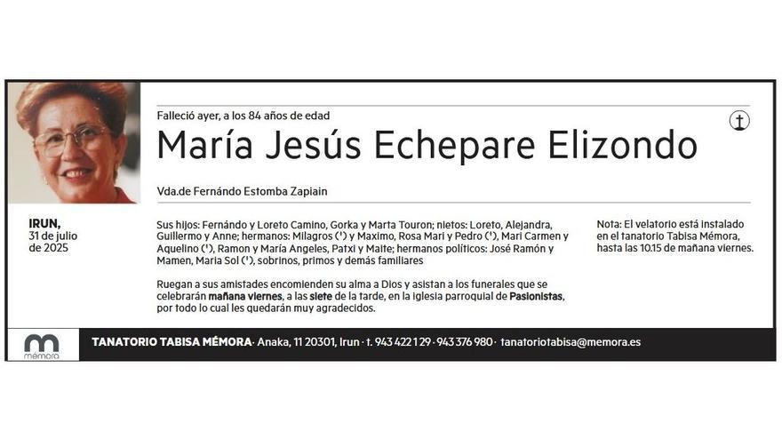 MARIA JESUS ECHEPARE ELIZONDO