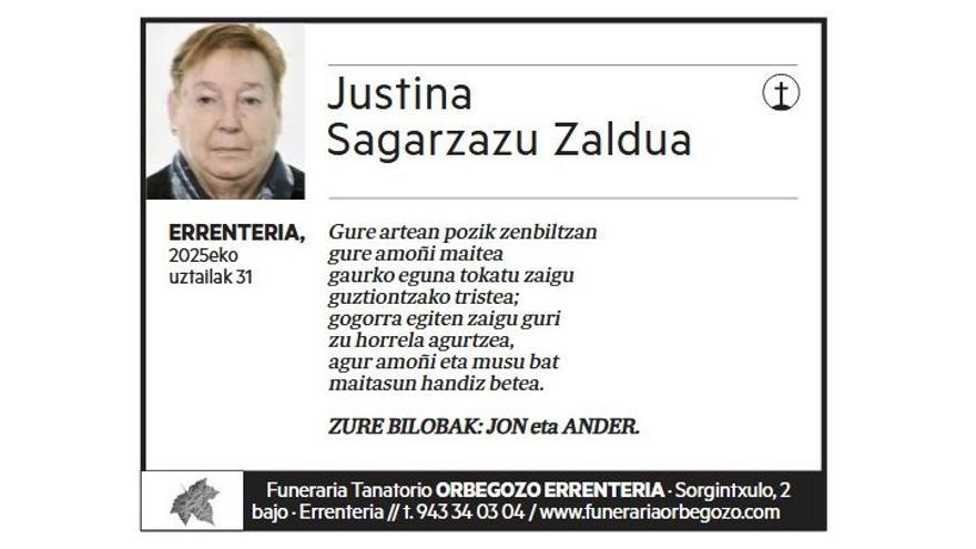 JUSTINA SAGARZAZU ZALDUA
