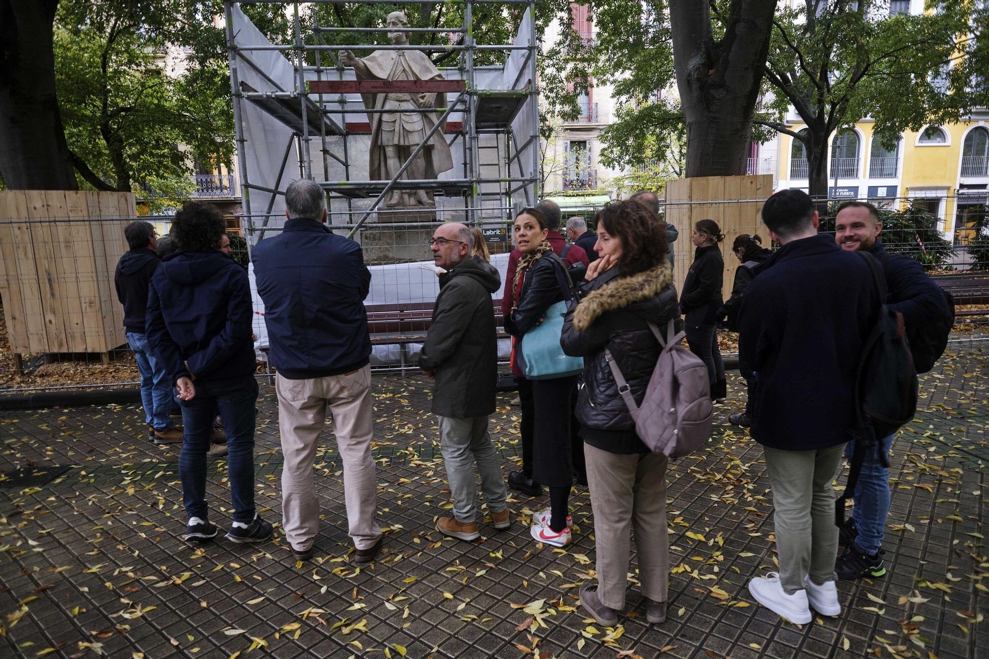 Las primeras estatuas se trasladarán de Sarasate a la Taconera la próxima semana
