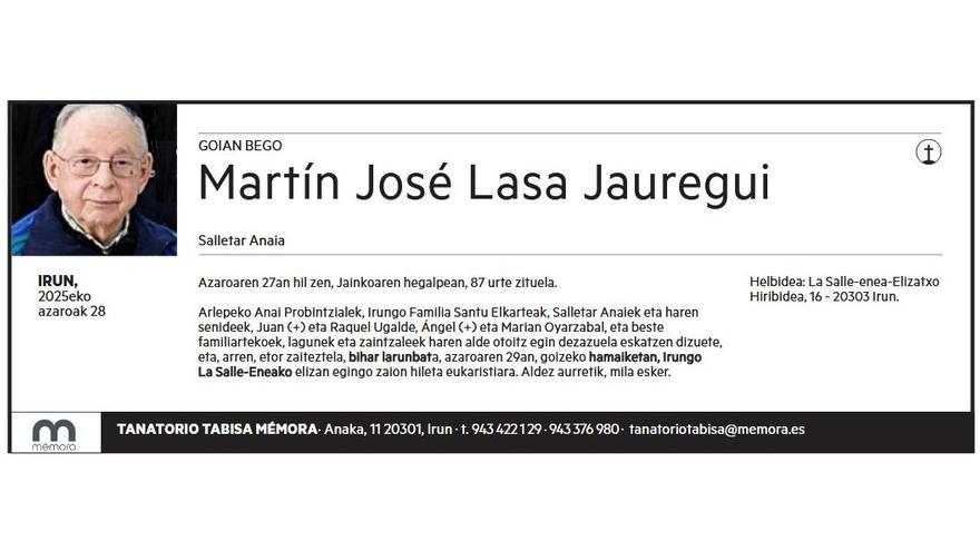 MARTIN JOSE LASA JAUREGUI