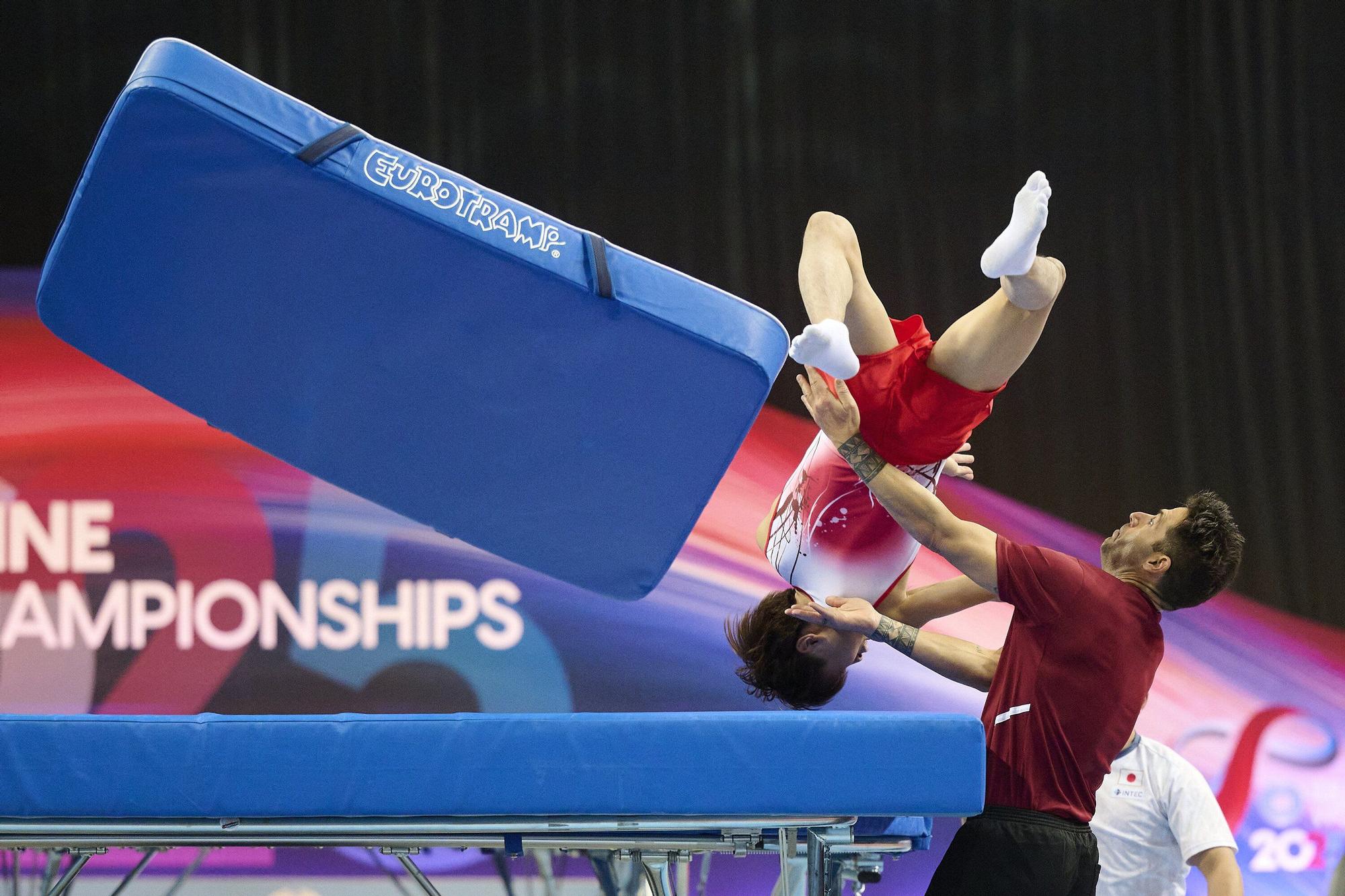 Las fotos más espectaculares del Mundial de gimnasia de trampolín en Pamplona