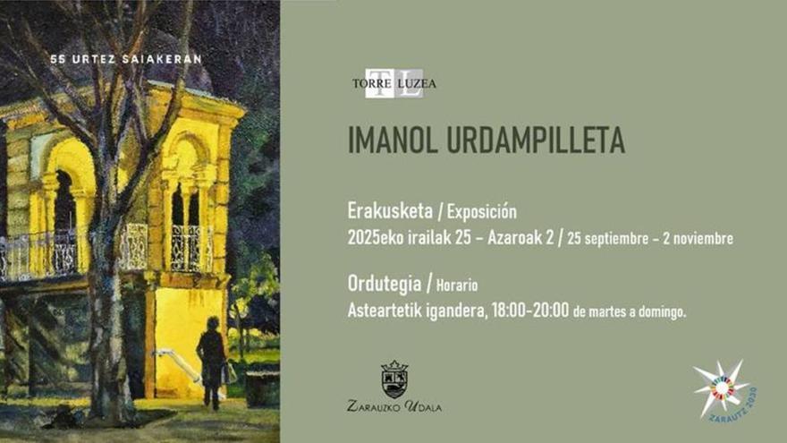 El pintor zarauztarra Imanol Urdampilleta muestra en Torre Luzea medio siglo de creación artística