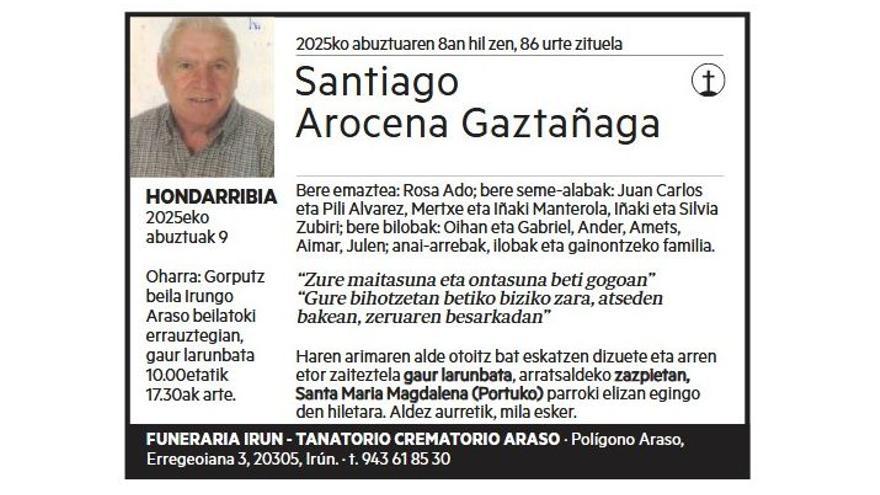 SANTIAGO AROCENA GAZTAÑAGA