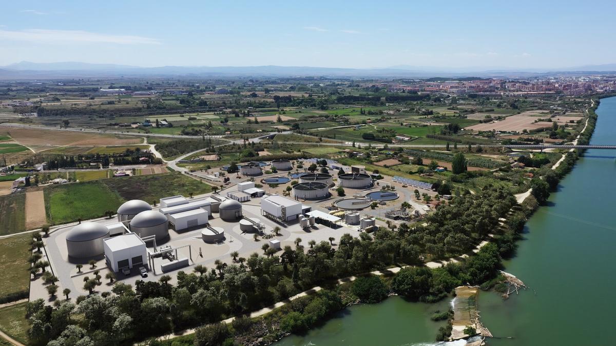 Recreación de cómo será la planta de fangos de Tudela.