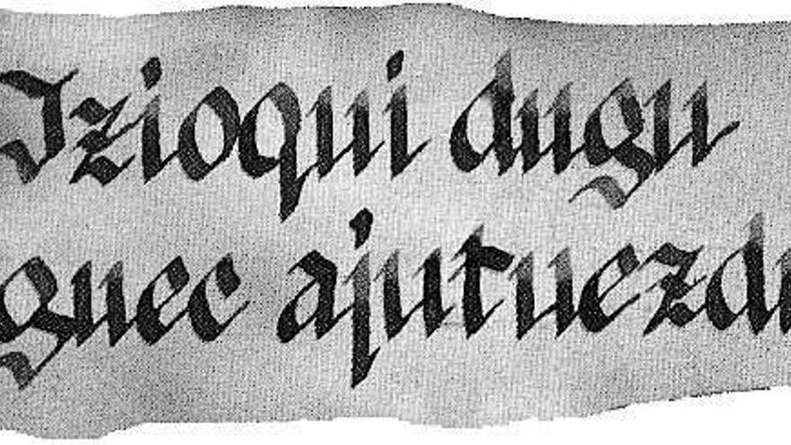 Frase en euskera rescatada de un cartulario de San Millán de la Cogolla.