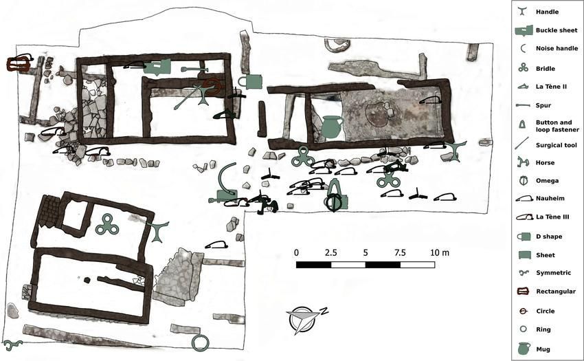 Distribución de los materiales en el yacimiento