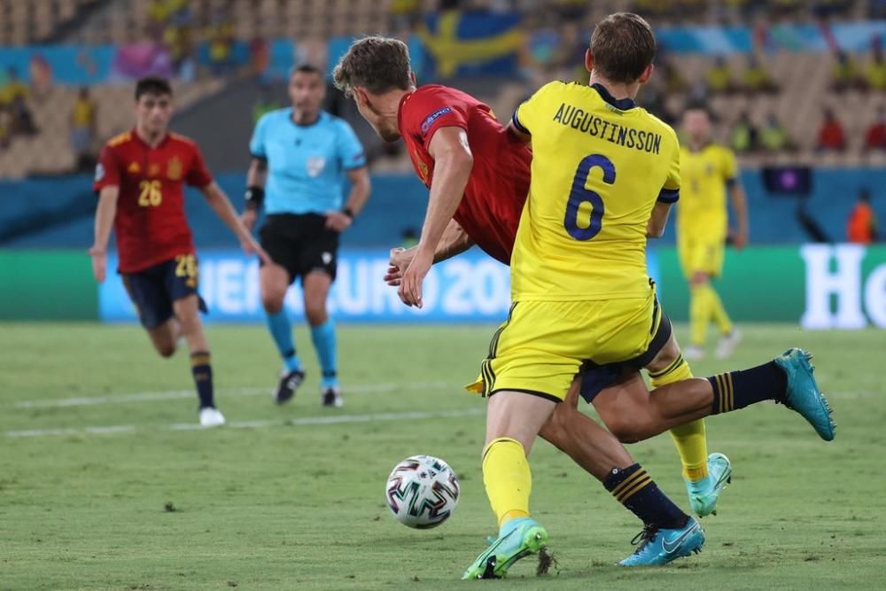 Imágenes del partido España-Suecia de la Eurocopa.