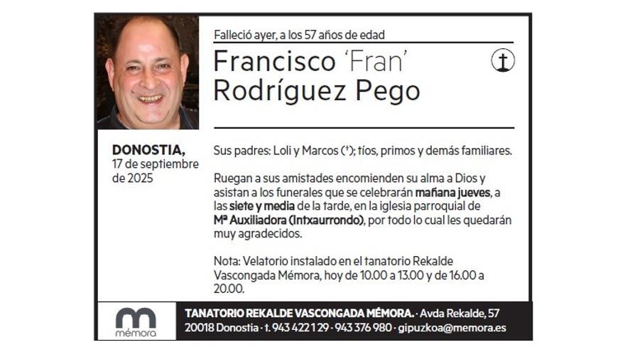 FRANCISCO RODRIGUEZ PEGO