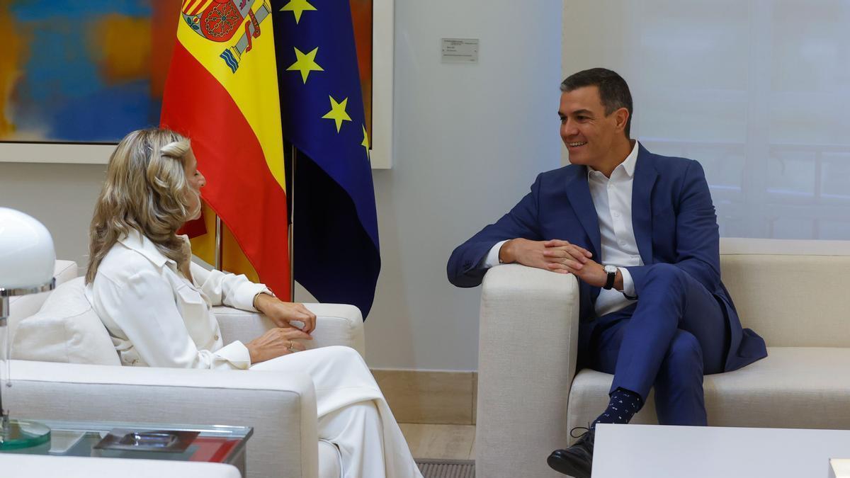 Pedro Sánchez eta Yolanda Díaz.