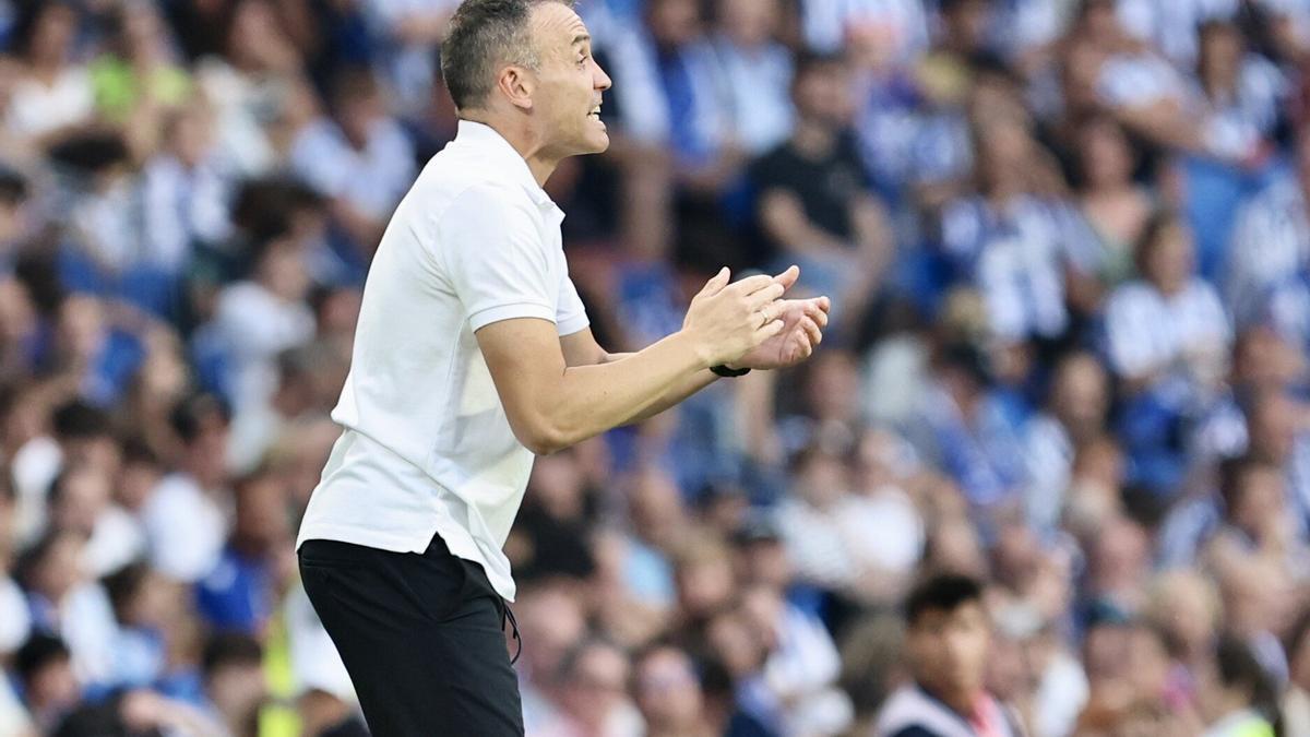 Sergio Francisco, en el partido entre la Real y el Espanyol jugado en Anoeta.