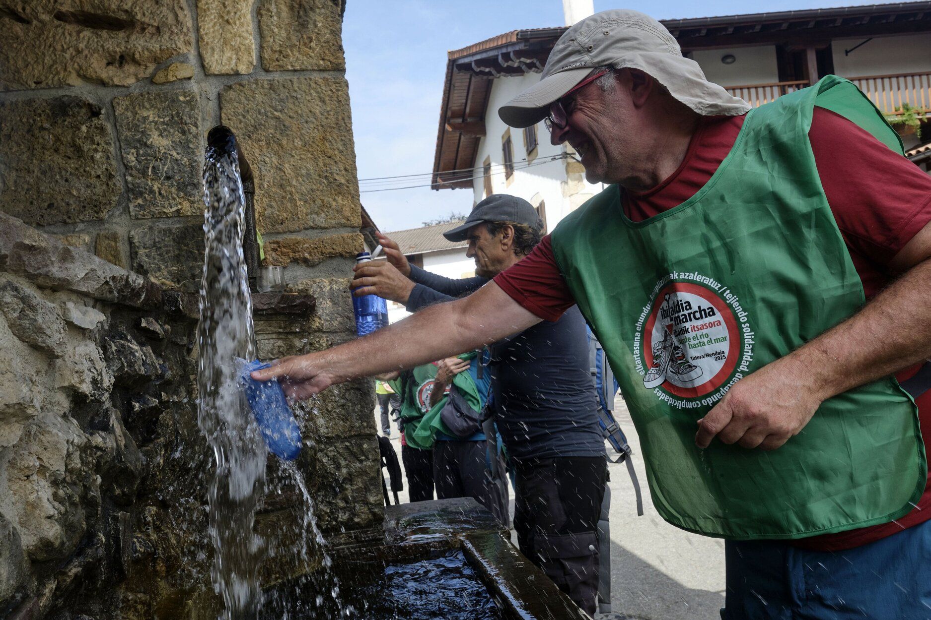 Fotos de la séptima etapa de la marcha propalestina por Navarra, desde Eltzaburu hasta Doneztebe