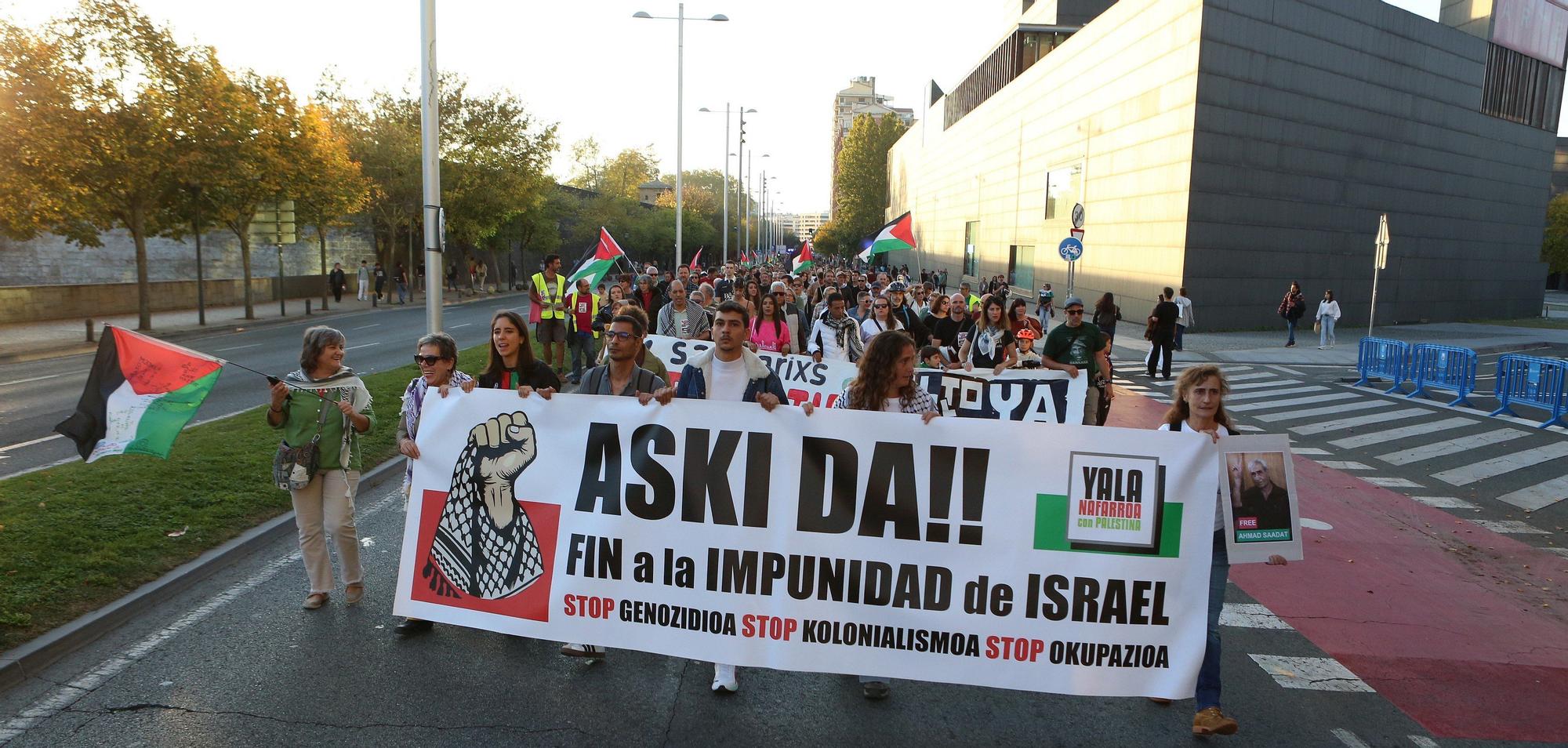 Una manifestación en Pamplona reclama el final del "colonialismo y la ocupación" en Palestina