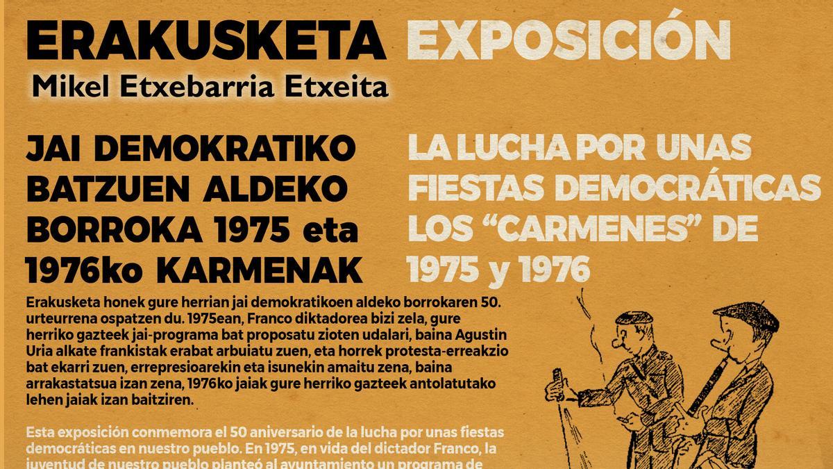 &#039;Jai demokratikoen aldeko borroka&#039; erakusketa, ikusgai Zelaieta Zentroan.