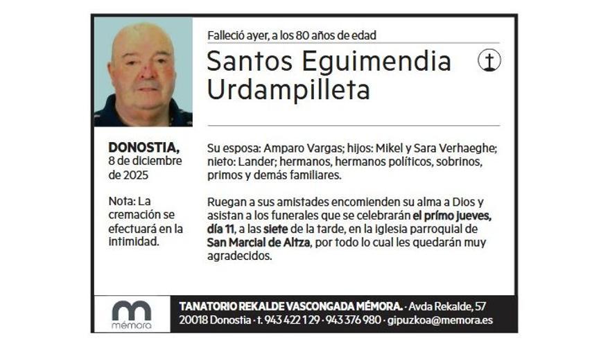 SANTOS EGUIMENDIA URDAMPILLETA