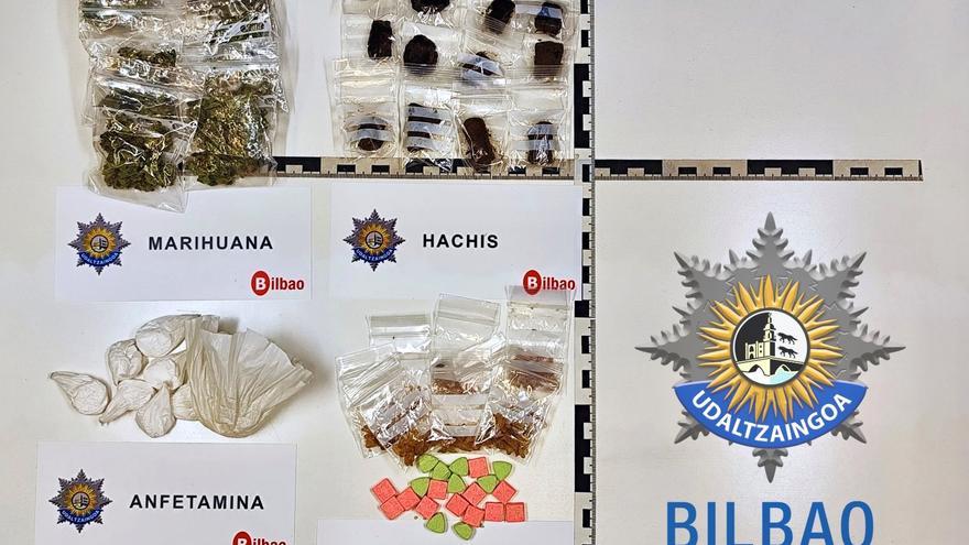 Detenido un hombre en Santutxu por traficar con diferentes tipos de drogas