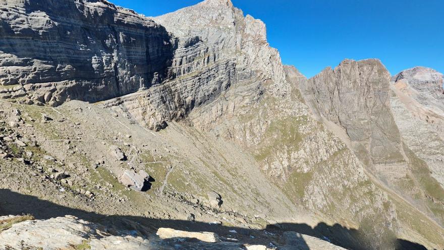Fallece un montañero tras tropezar y caer al vacío en el Balcón de Pineta, en el Pirineo de Huesca