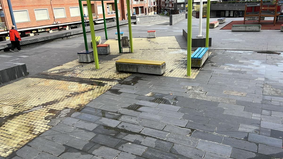 Zona encharcada en el parque de San Roque.